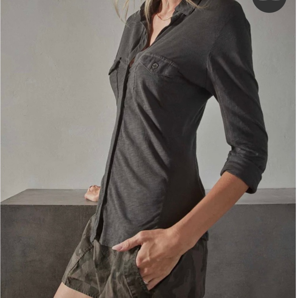 James Perse Grey Button Down - image 2